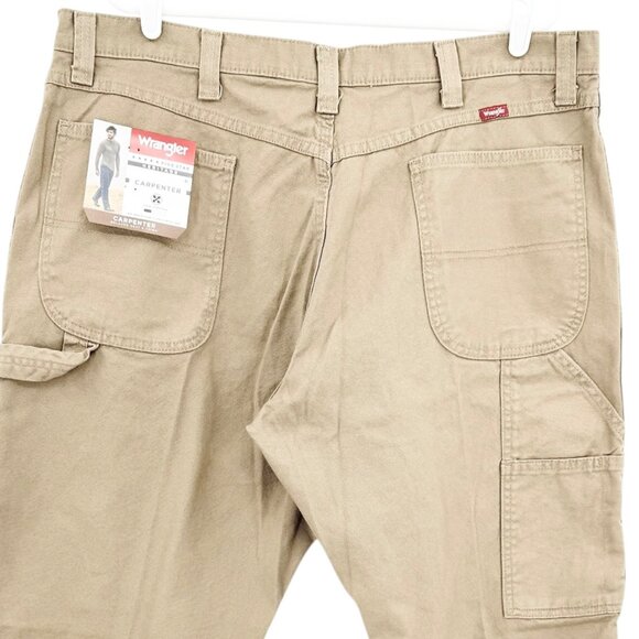 Wrangler Men's Heritage Low Stretch Relaxed Tan Carpenter Pants Size 40x30 NWT - Picture 4 of 11